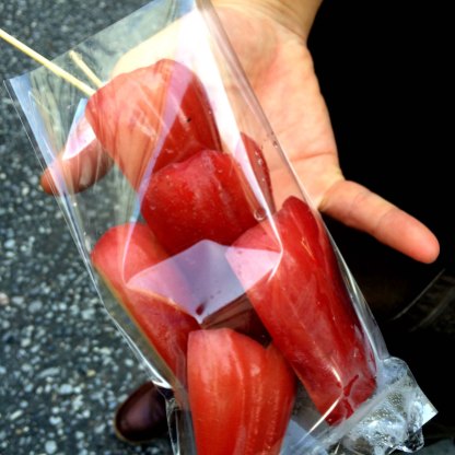 Street food: Wax apples aka water apples. Not available in the U.S.